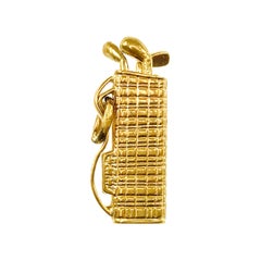 Retro 14 Karat Golf Bag Pendant