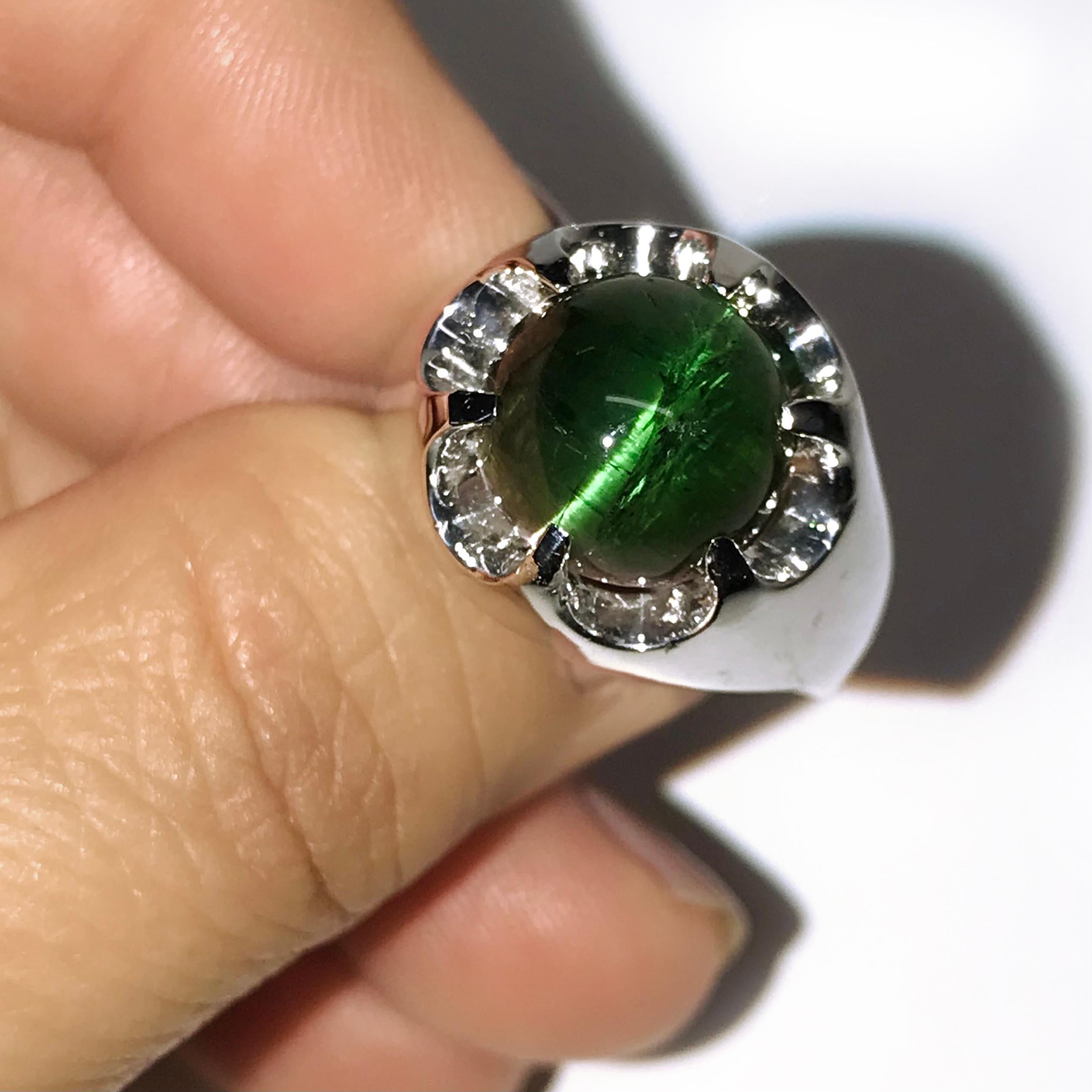 sage green tourmaline ring