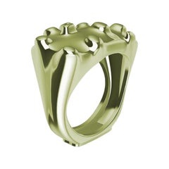 14 Karat Green Gold Cactus Sculpture Ring