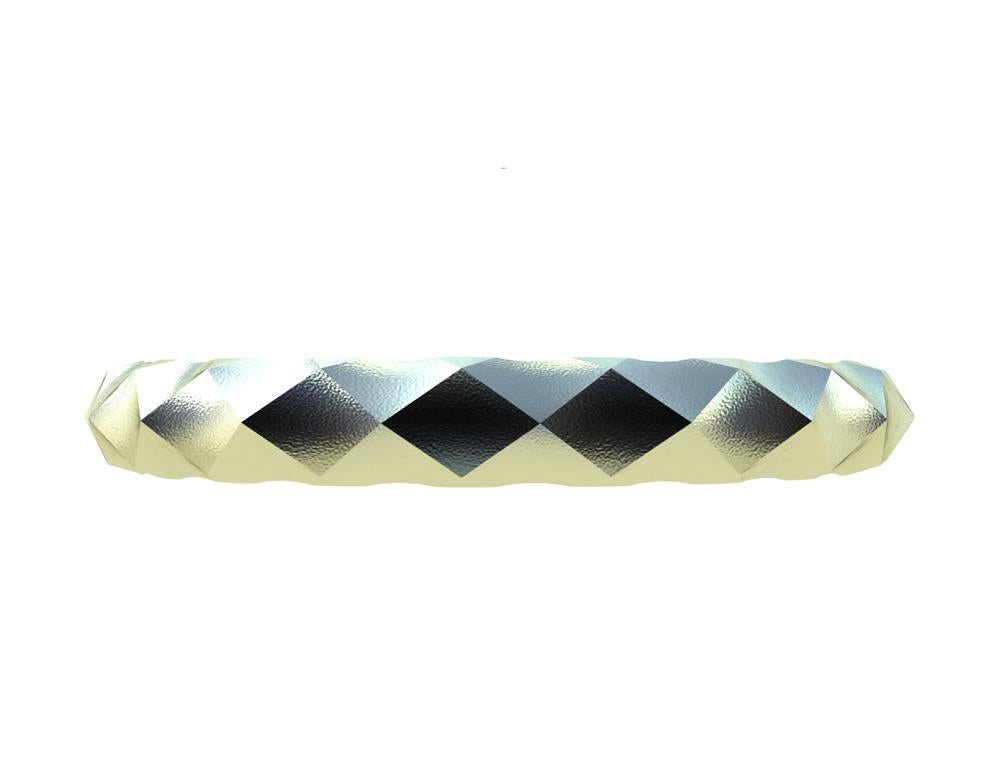 14 Karat Green Gold Concave Rhombus Unisex Cuff Bracelet In New Condition For Sale In New York, NY