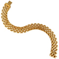 14 Karat High Shine Panther Deco Bracelet