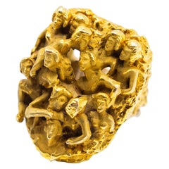 14 Karat Human Figural Cocktail Ring