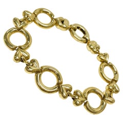 Vintage 14 Karat Italian Circle Heart Bracelet