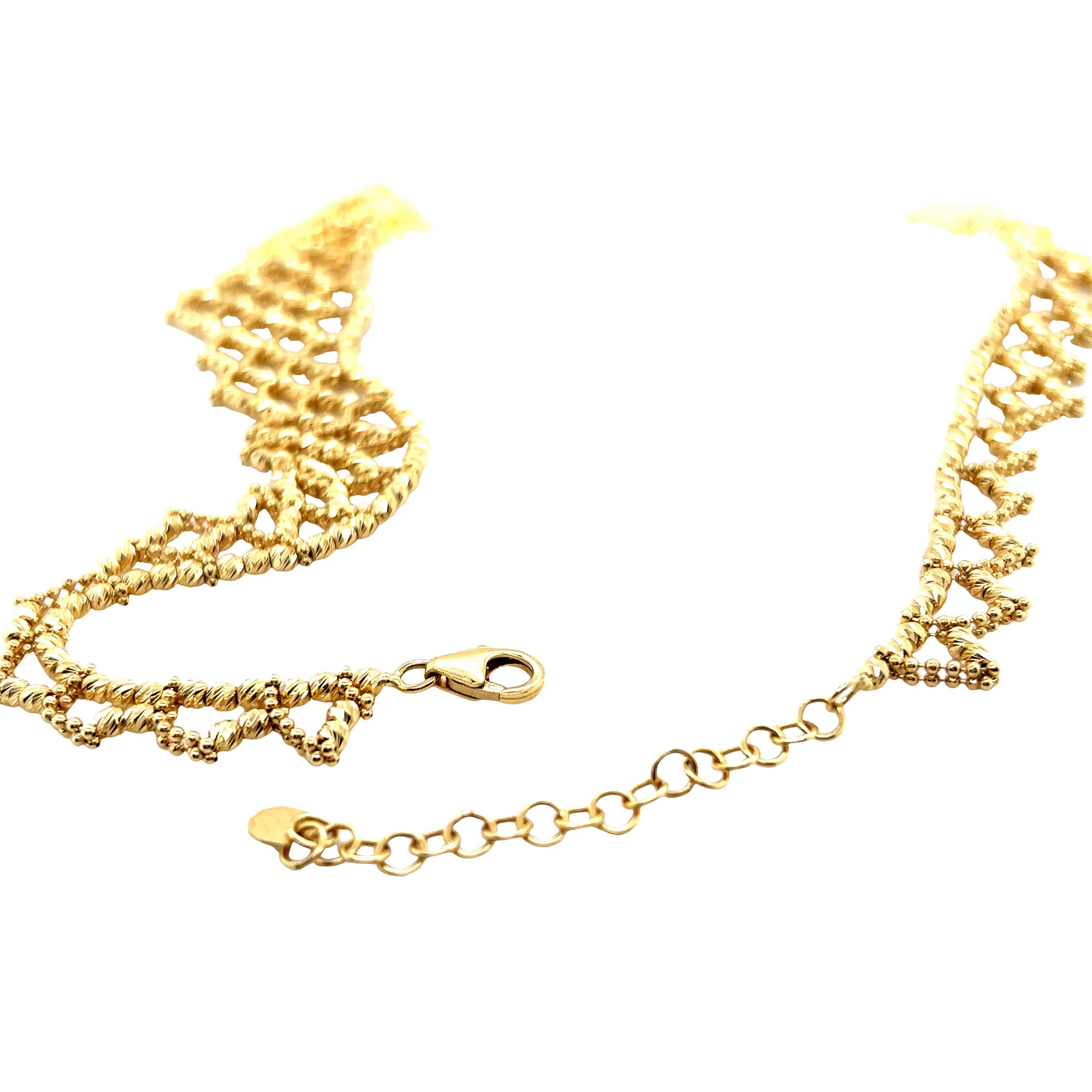 Set aus 14 Karat italienischem Gold-Halskette-Ohrringen für Damen oder Herren im Angebot