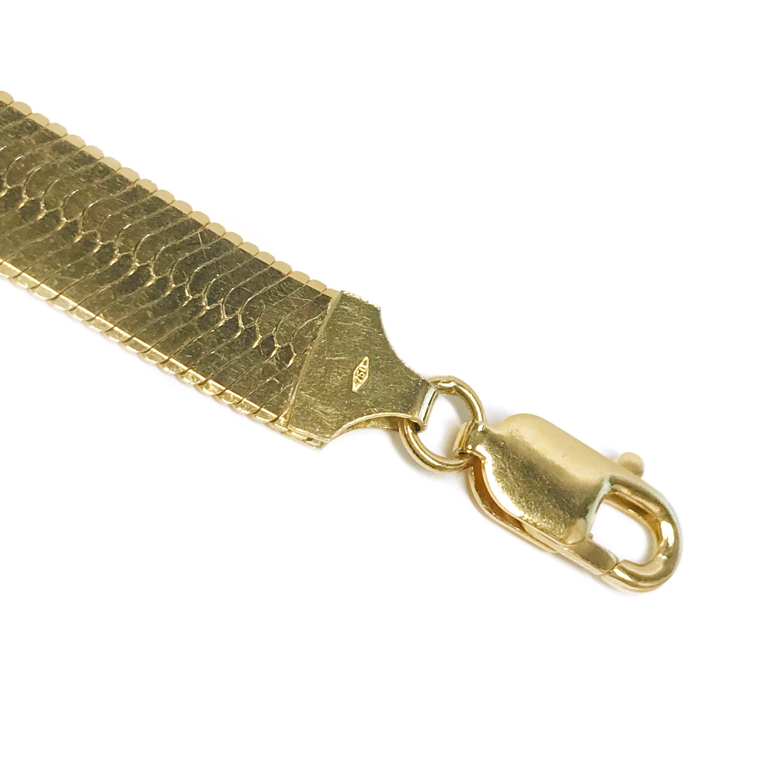 herringbone bracelet 14k