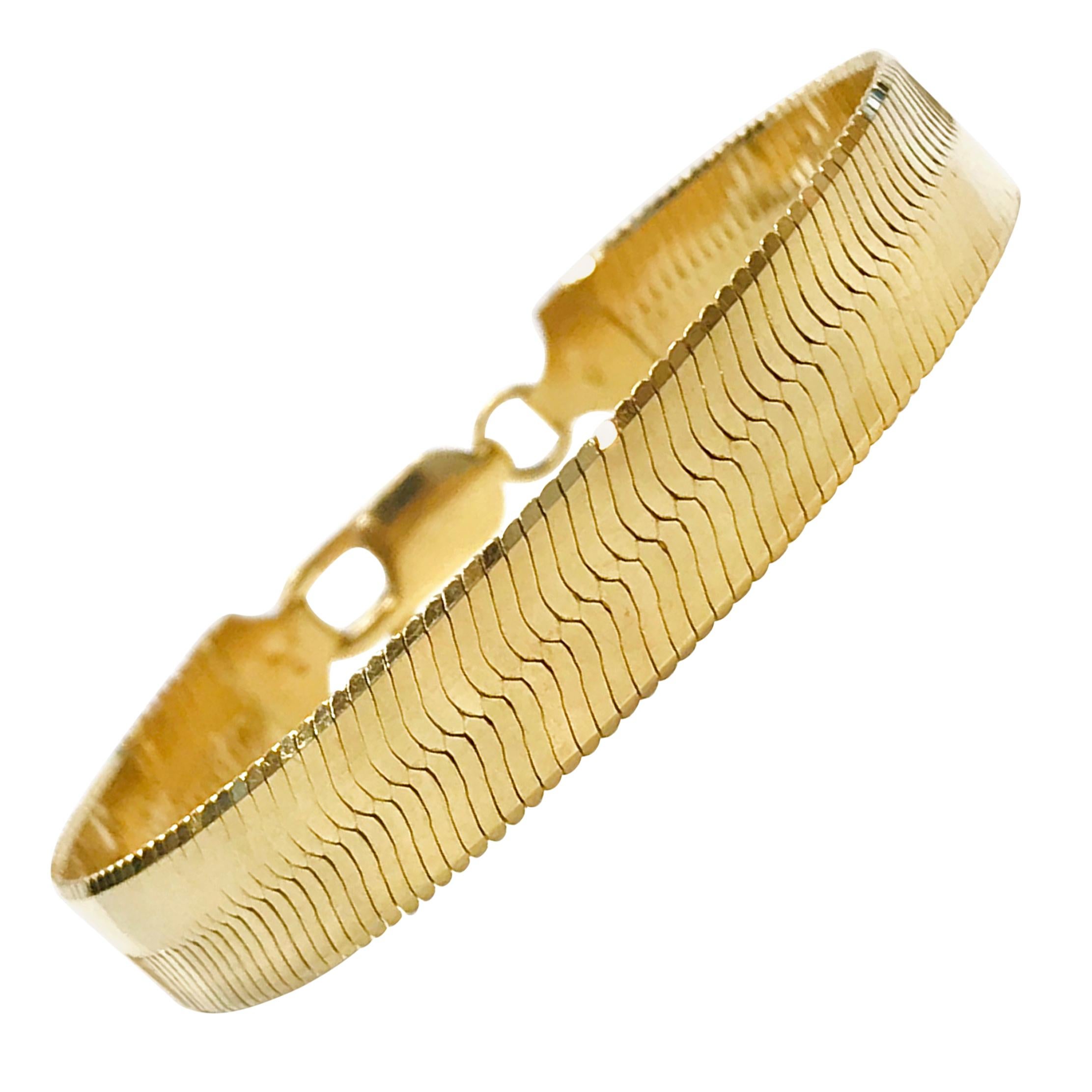 14 Karat Italian Herringbone Bracelet