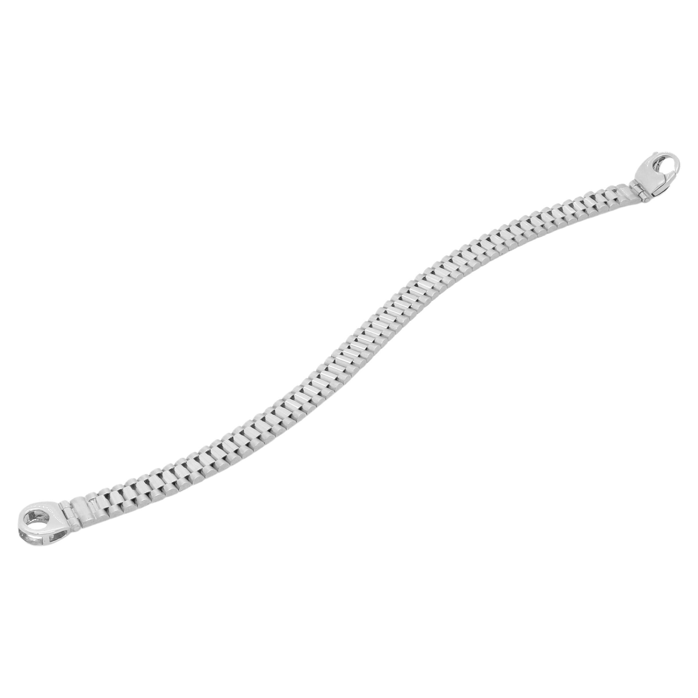 Bracelet italien en or blanc 14 carats en vente