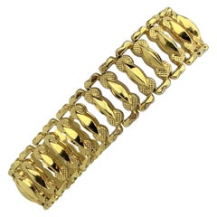 14 Karat Italian Yellow Gold Aurafin Fancy Link Bracelet