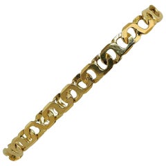 14 Karat Italian Yellow Gold Men's Figure 8 Curb Link Bracelet