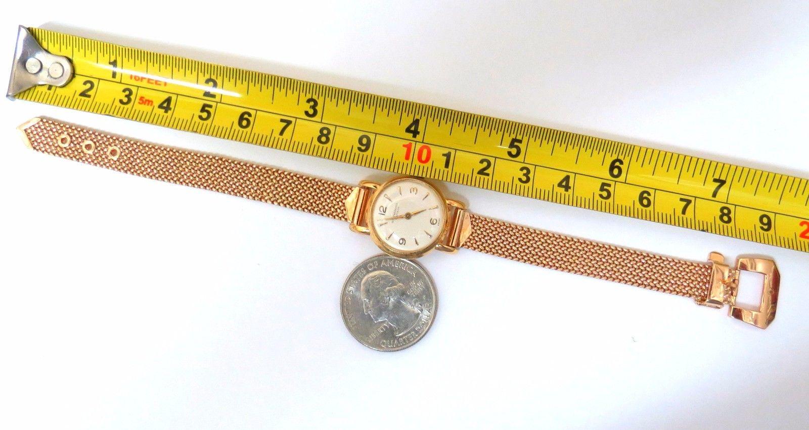Estate IWC Authentic

Ladies IWC/ De Ville watch

Watch is in working condition

Very good condition overall

gorgeous mesh belt like band 

casing of watch is: 20mm wide

buckle clasp: 17mm

31 grams

7.5 inches long and can be worn in 3 adjustable