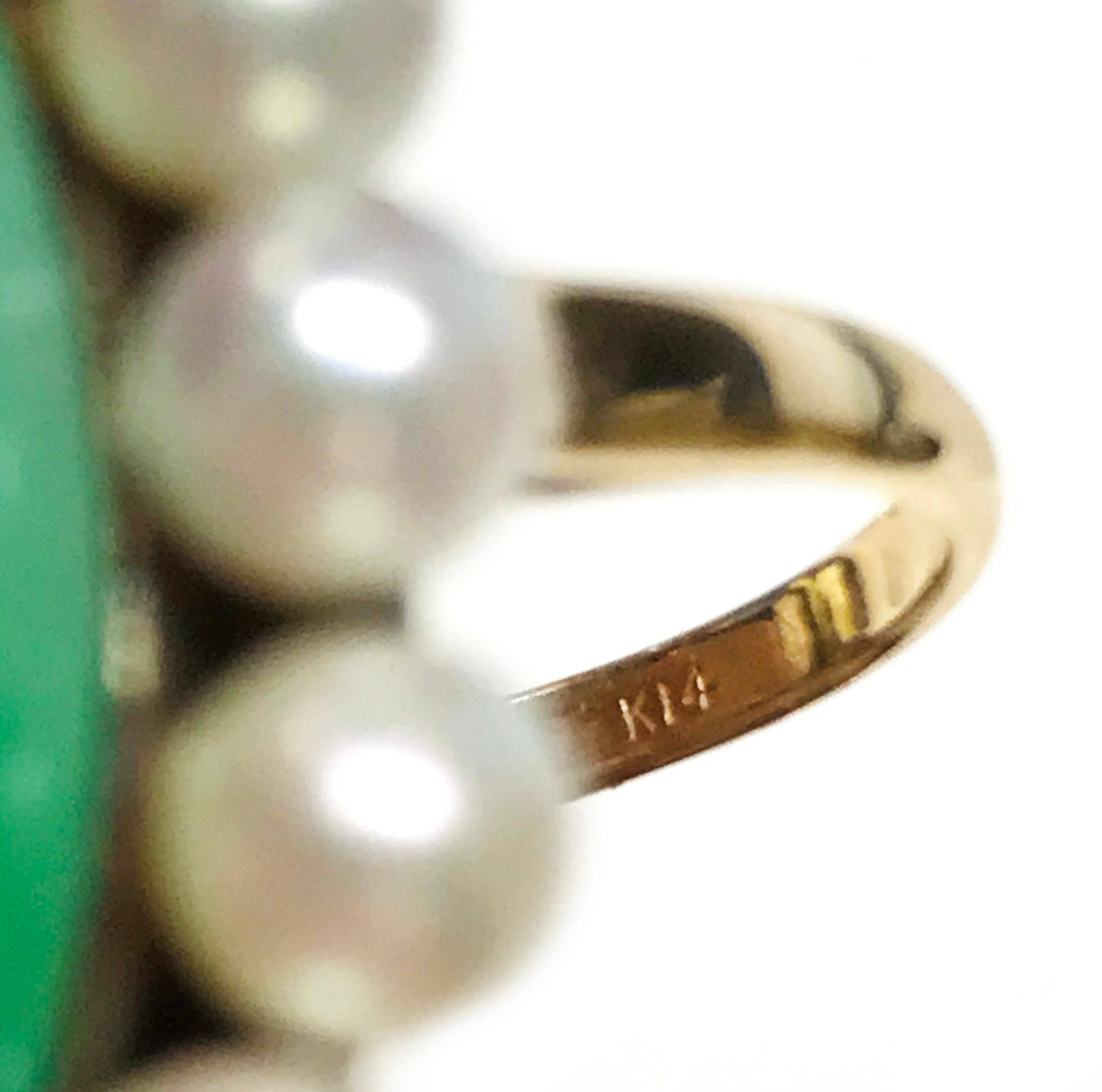 pearl and jade ring