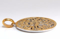 14 Karat Jewish Prayer Pendant Kabbala Flaming Letters 3D Shma Israel