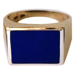 Retro 14 Karat Lapis Lazuli Ring