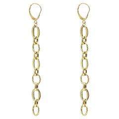 Long Dangle Earrings 3' inch long 14 Karat artistic design Dangling Earring