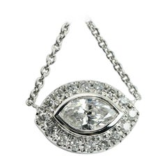 14 Karat Marquise Cut Diamond Halo "Evil Eye" Pendat