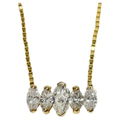 14 Karat Marquise Diamond Necklace