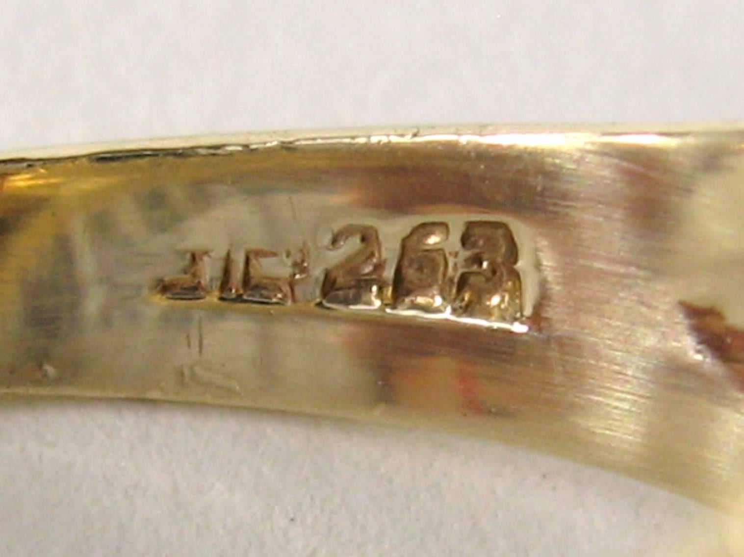 14 Karat Modernist Topaz Gold Ring, 1960s For Sale 2