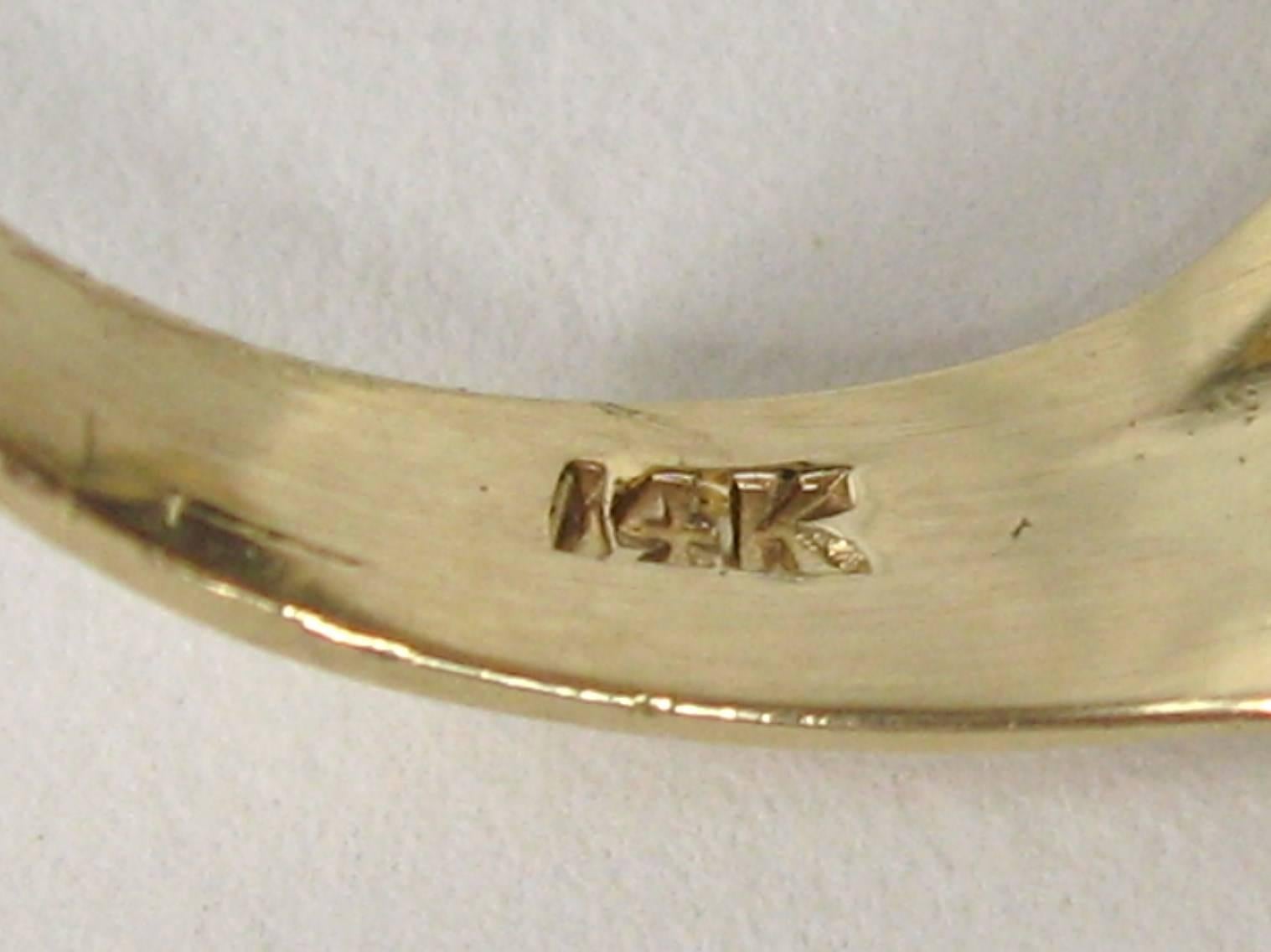 14 Karat Modernist Topaz Gold Ring, 1960s For Sale 3