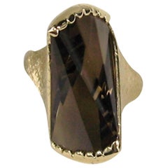 14 Karat Modernist Topaz Gold Ring, 1960s