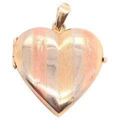 14 Karat Multi-Color Gold Locket Pendant / Charm