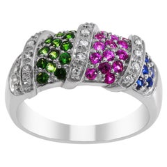 14 Karat Multi Gem and Diamond Ladies Ring