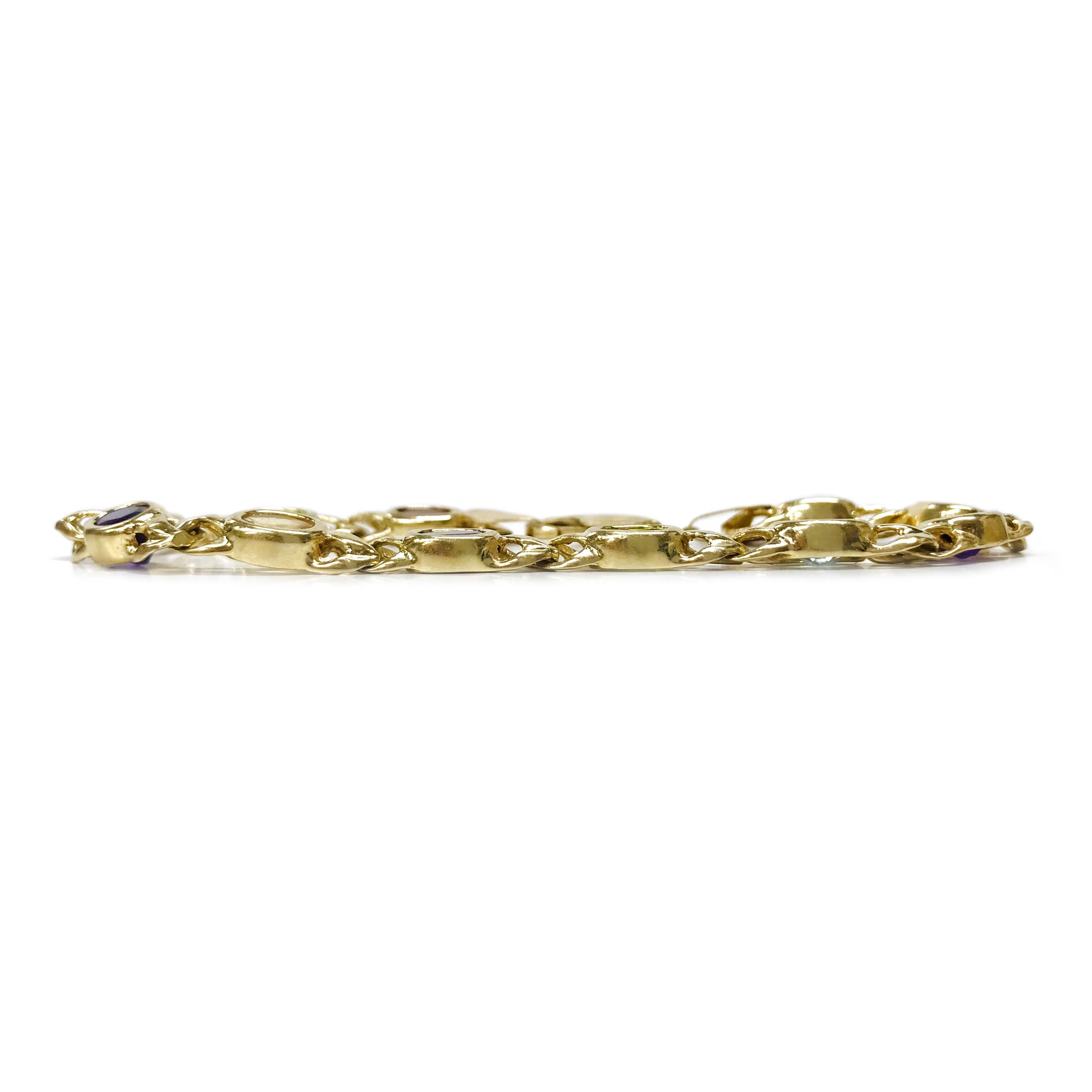 multi stone gold bracelet