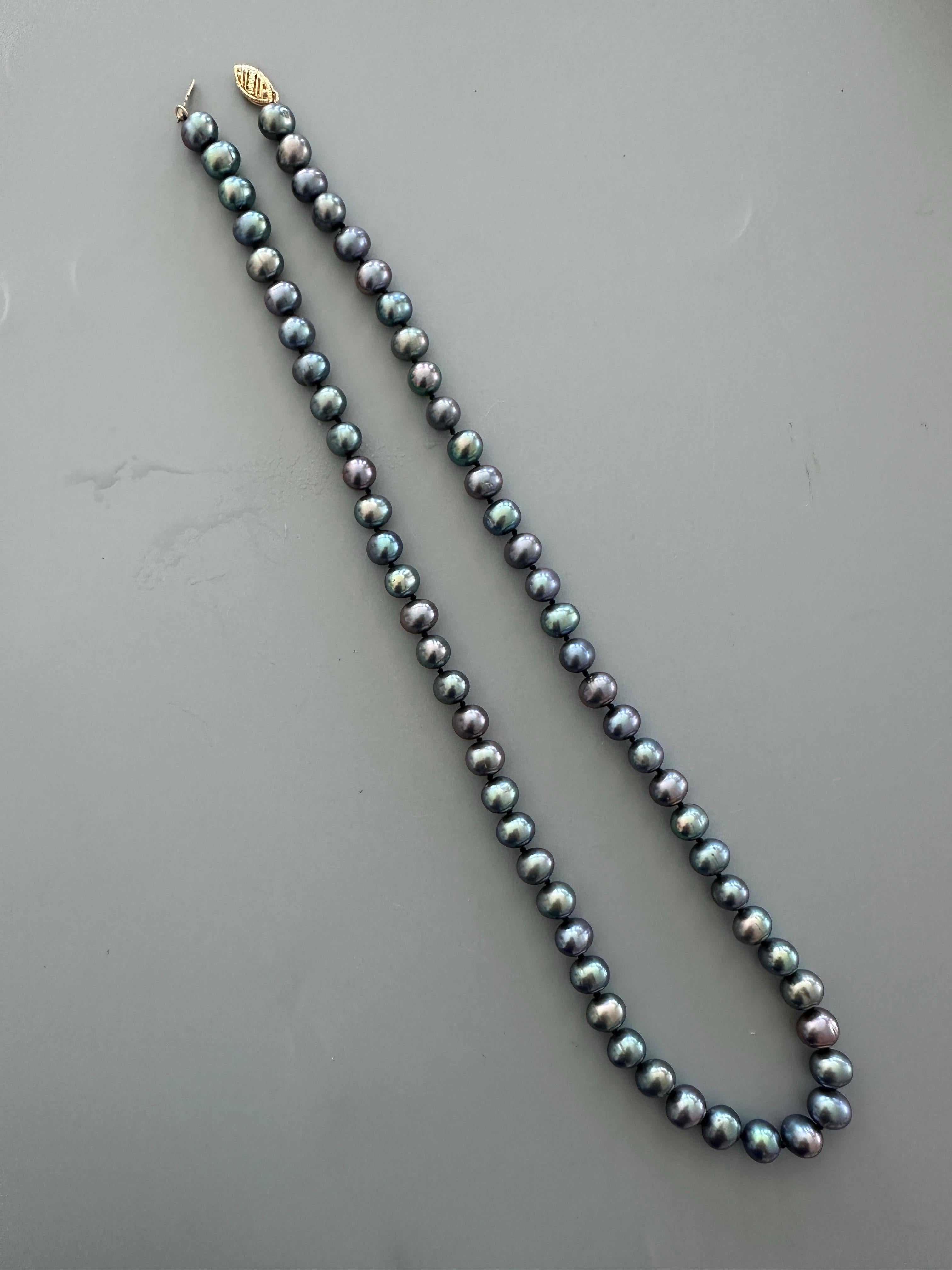 14 carati multicolore, filo di perle di Tahiti da 6,5-7 mm in vendita 1