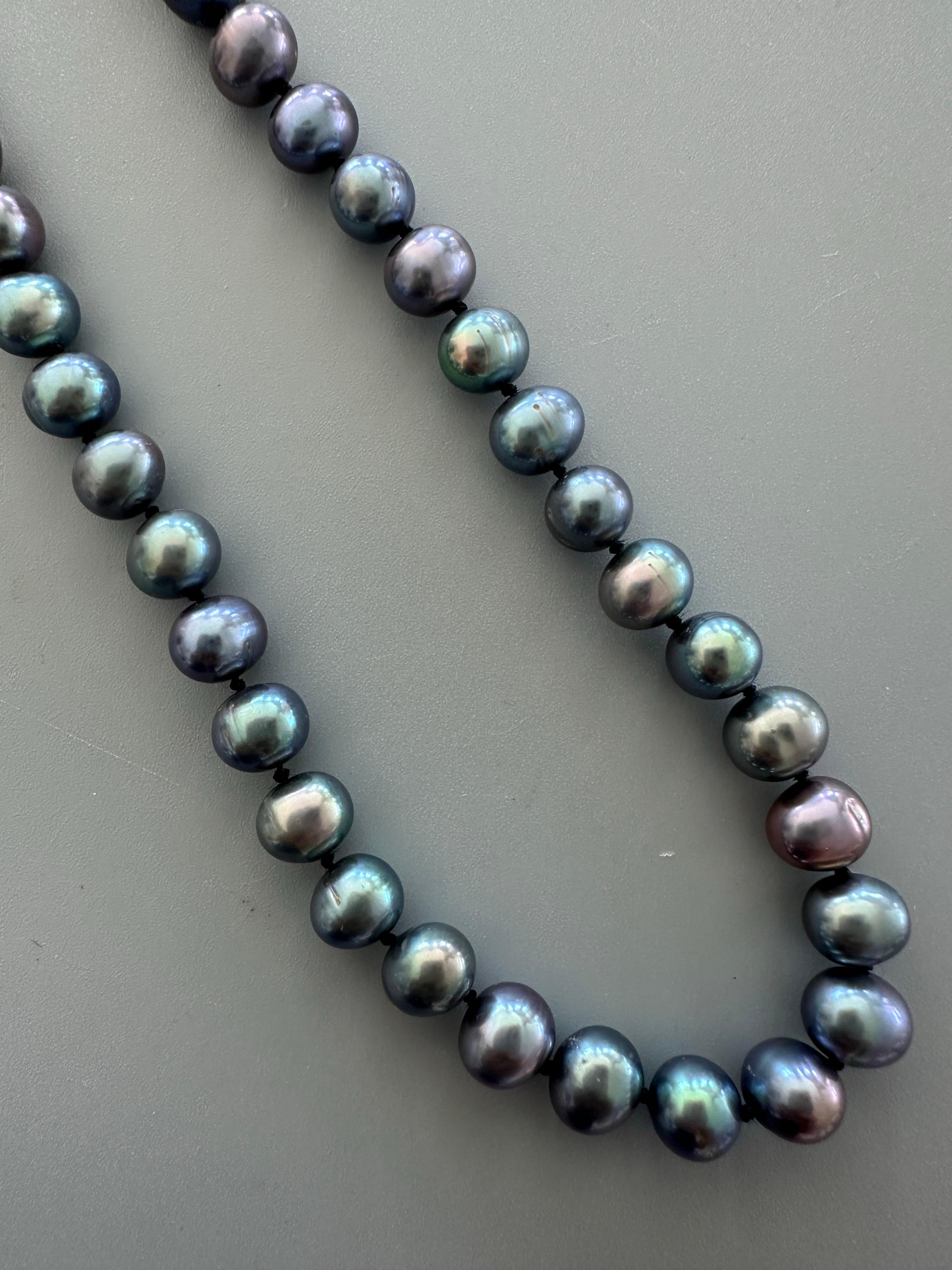 14 carati multicolore, filo di perle di Tahiti da 6,5-7 mm in vendita 3