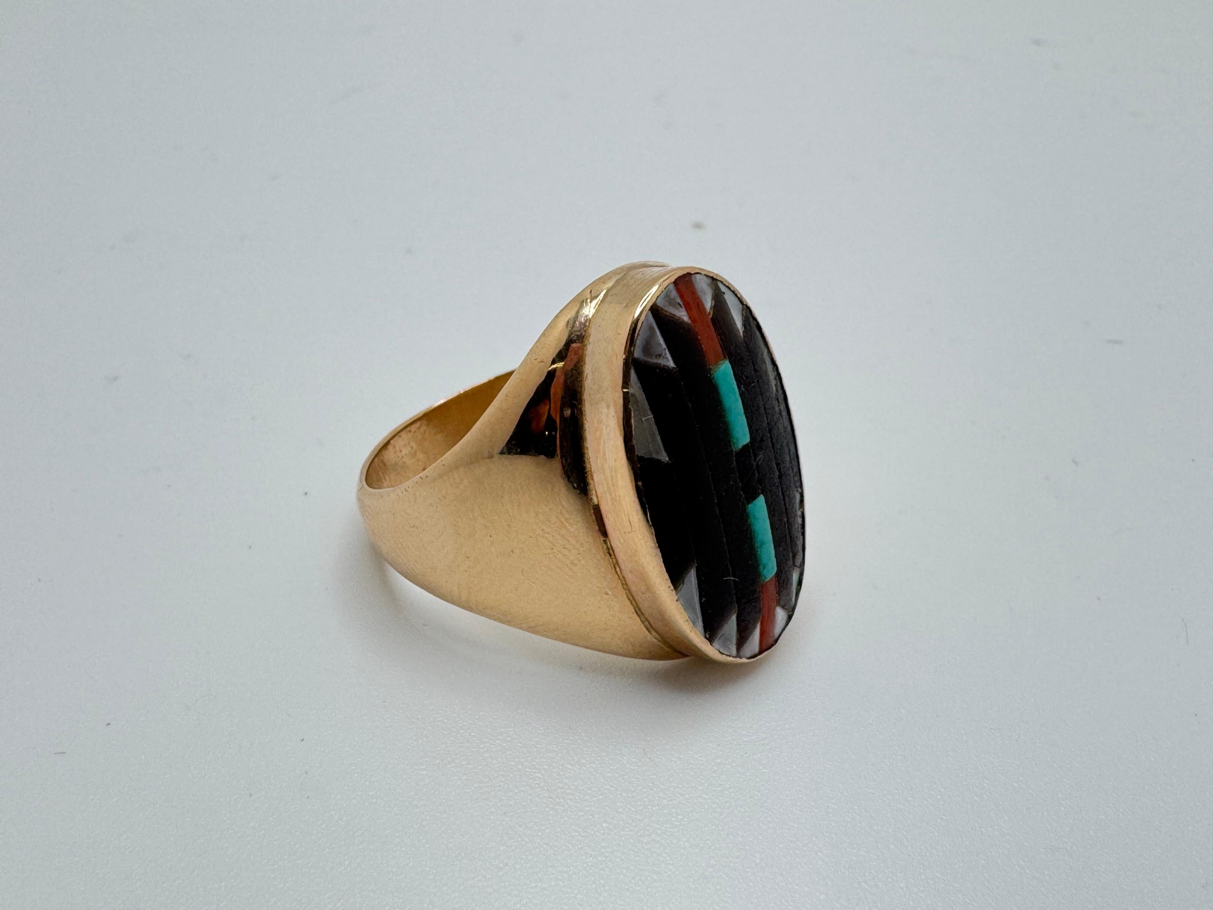 14 Karat Indianer Ring im Angebot 1