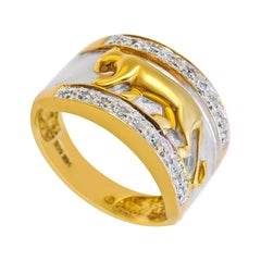 14 Karat Panther Diamond Ladies Ring