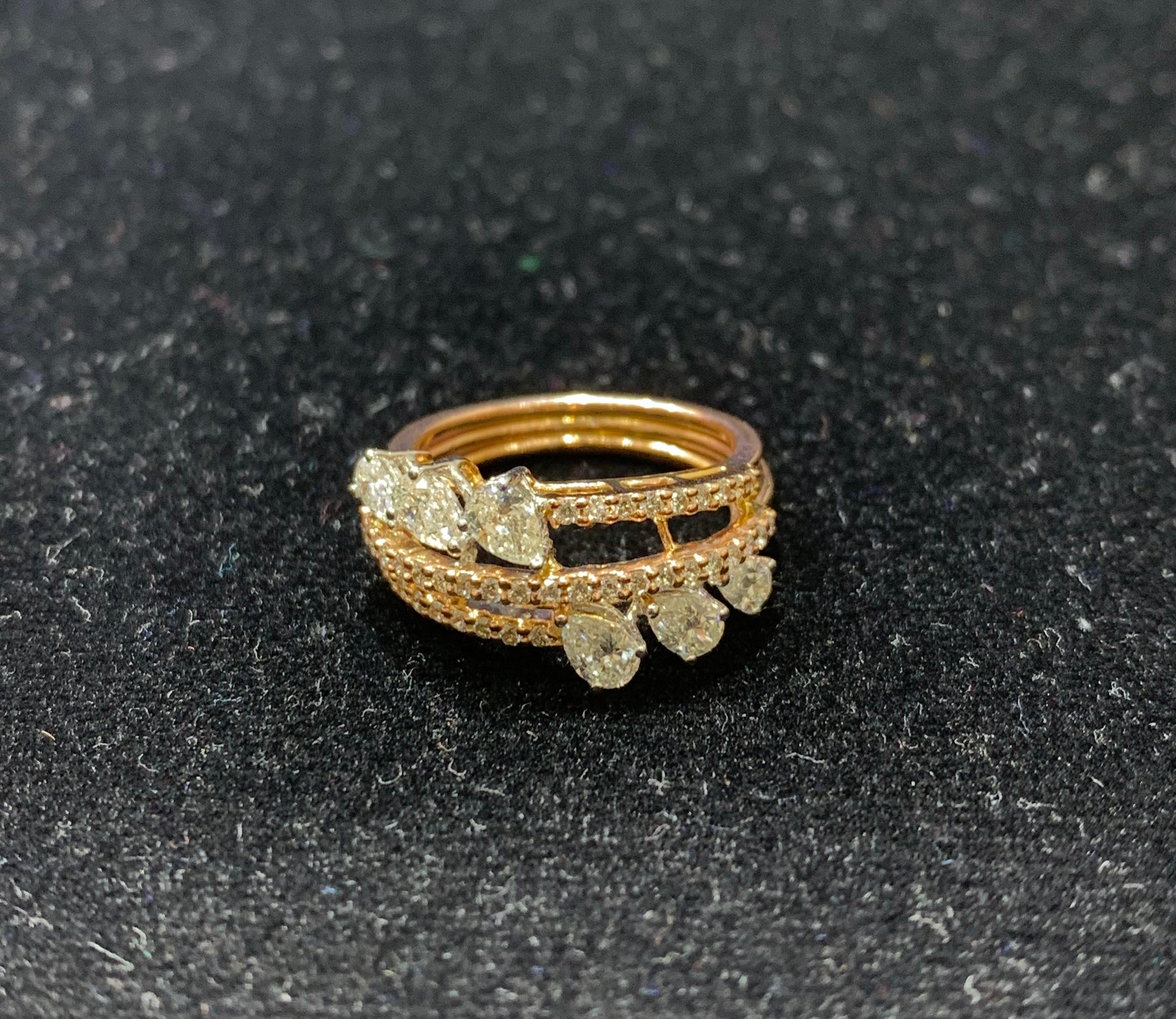 For Sale:  14 Karat Pear Shape Diamond Ring 4