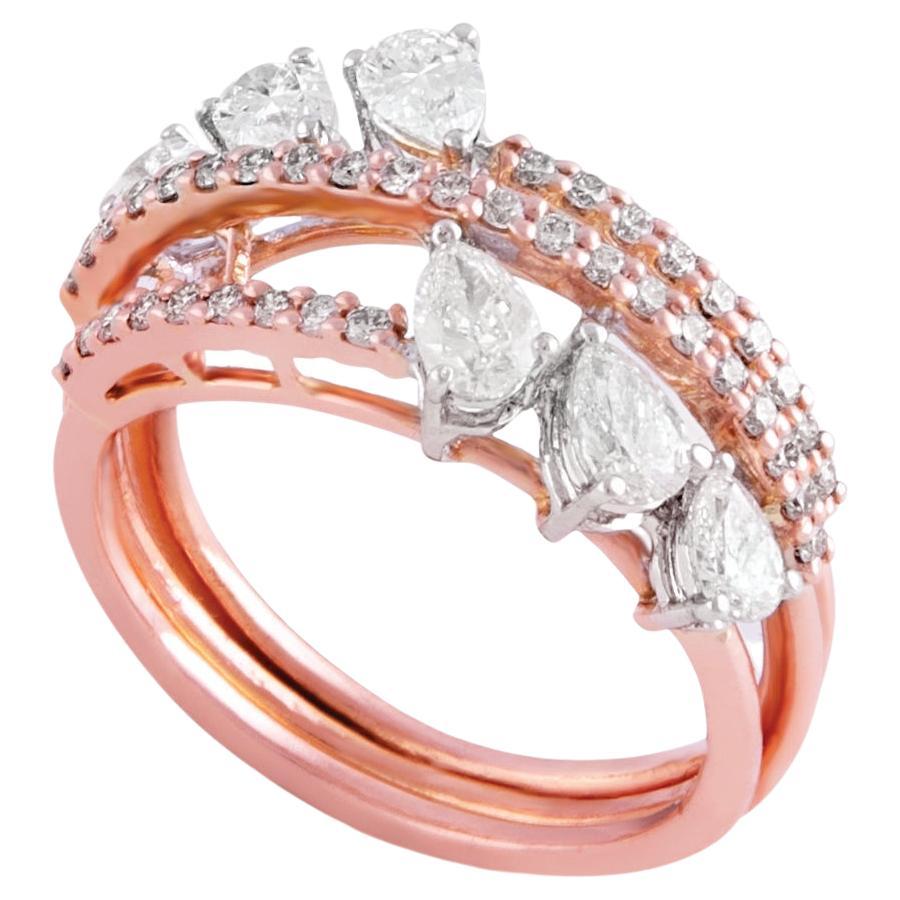 For Sale:  14 Karat Pear Shape Diamond Ring