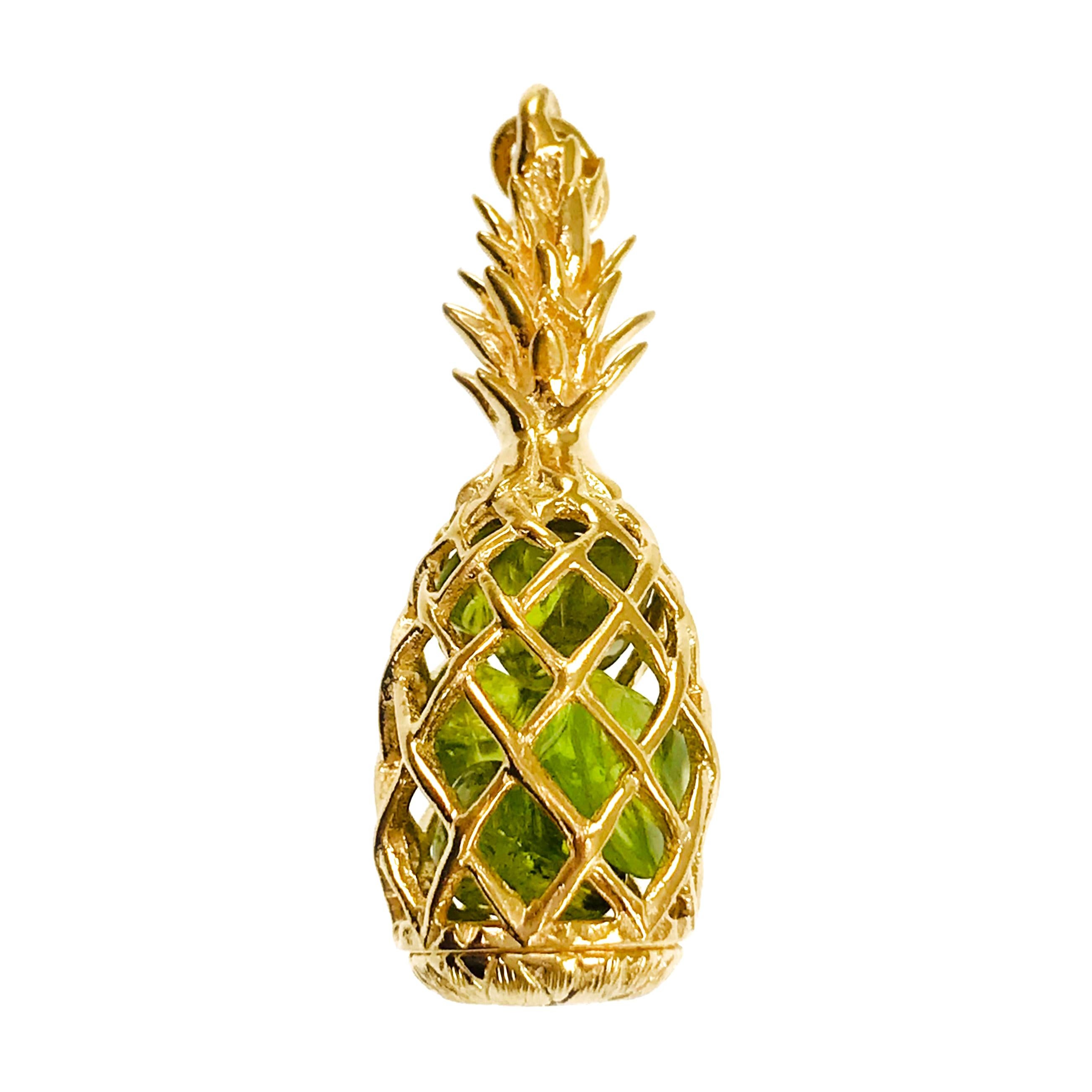 14 Karat Peridot Pineapple Pendant