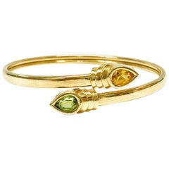 peridot bangle bracelet 14 Karat Peridot Yellow Topaz Bangle Bracelet