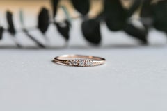14 Karat Petite Diamond Band, Five Stone Rose Gold Ring