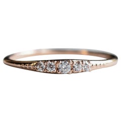 14 Karat Petite Diamond Band, Five Stone Rose Gold Ring