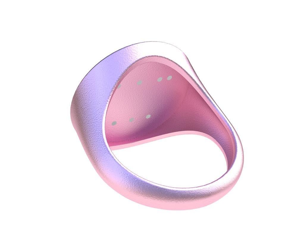 14 Karat Rosa und 14 Karat Weißgold Judaica Kunst Siegelring () 8