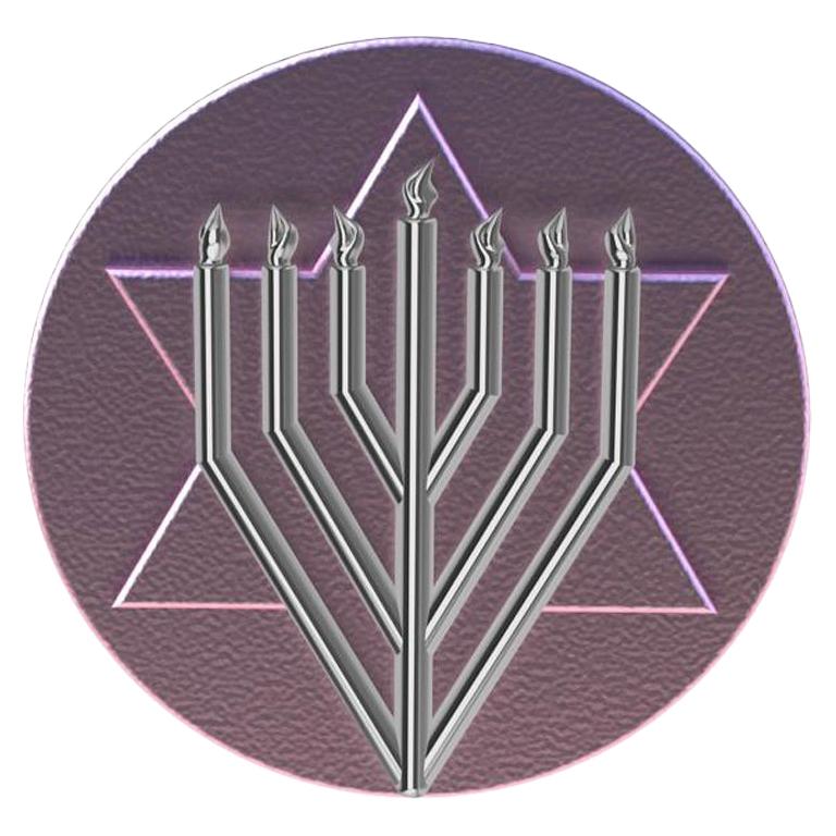 Judaica Art Siegelring aus 14 Karat Rosa und 14 Karat Weißgold