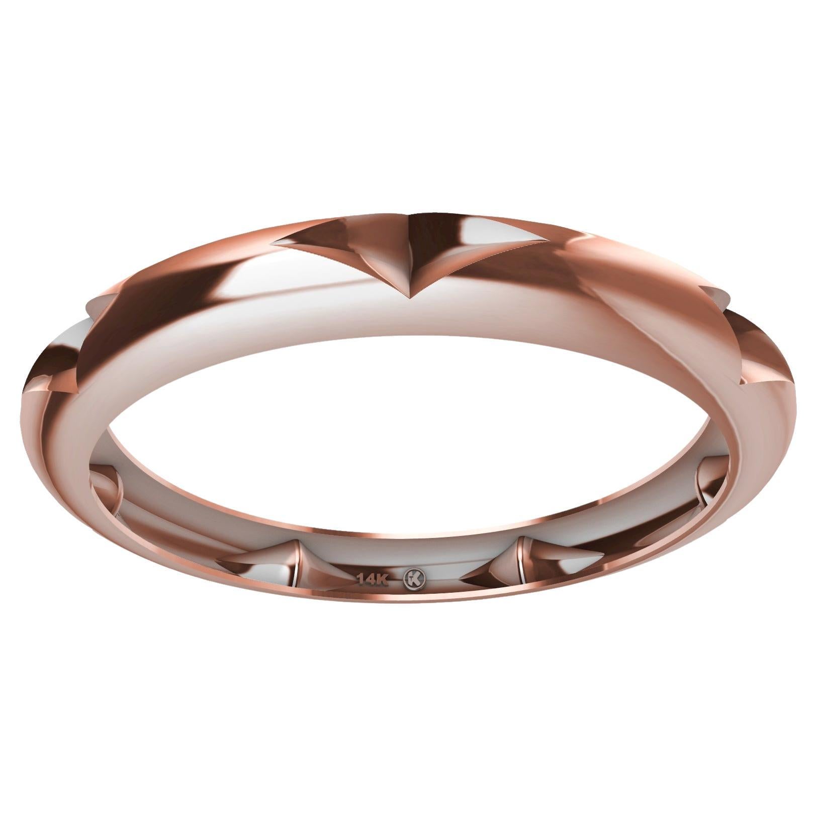 14 Karat Pink Gold 7 Ovals Bangle Bracelet For Sale (Free Shipping) at