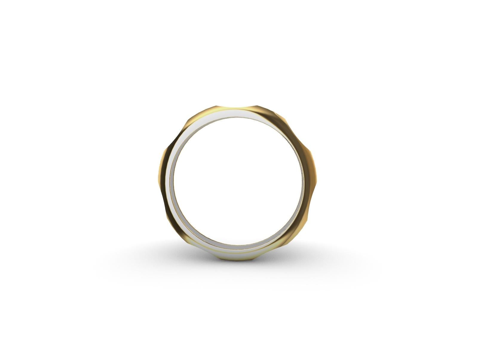 Bracelet jonc ovale 9 mm en or jaune 14 carats avec 7 diamants Pour femmes en vente