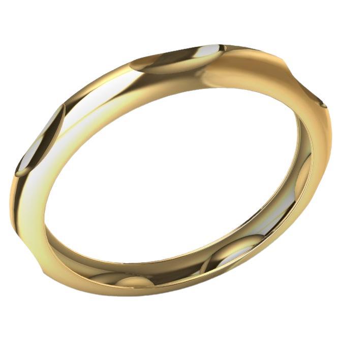 Bracelet jonc ovale 9 mm en or jaune 14 carats avec 7 diamants en vente