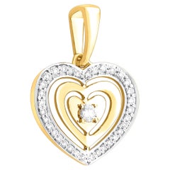 14 Karat Roségold und Diamant Herz-Anhänger für Halskette