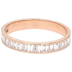 14 Karat Yellow Gold Channel Set Baguette Cut Diamond Wedding Ring