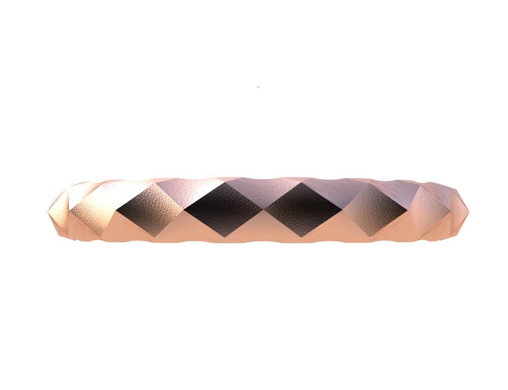 Concave Rhombus Unisex-Manschettenarmband aus 10 Karat Rosagold 5