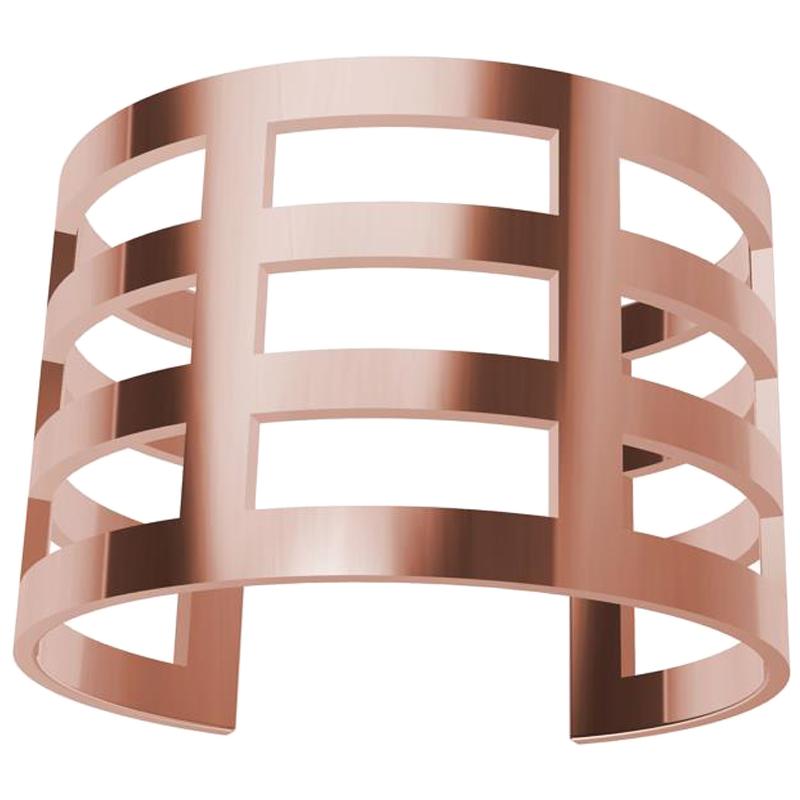 14 Karat Pink Gold Cuff Bracelet For Sale