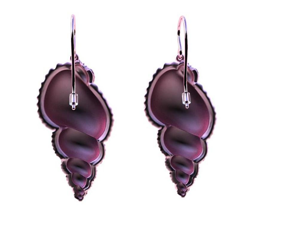 purple shell earrings