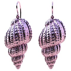 14 Karat Pink Gold Polka Dot Shell Earrings