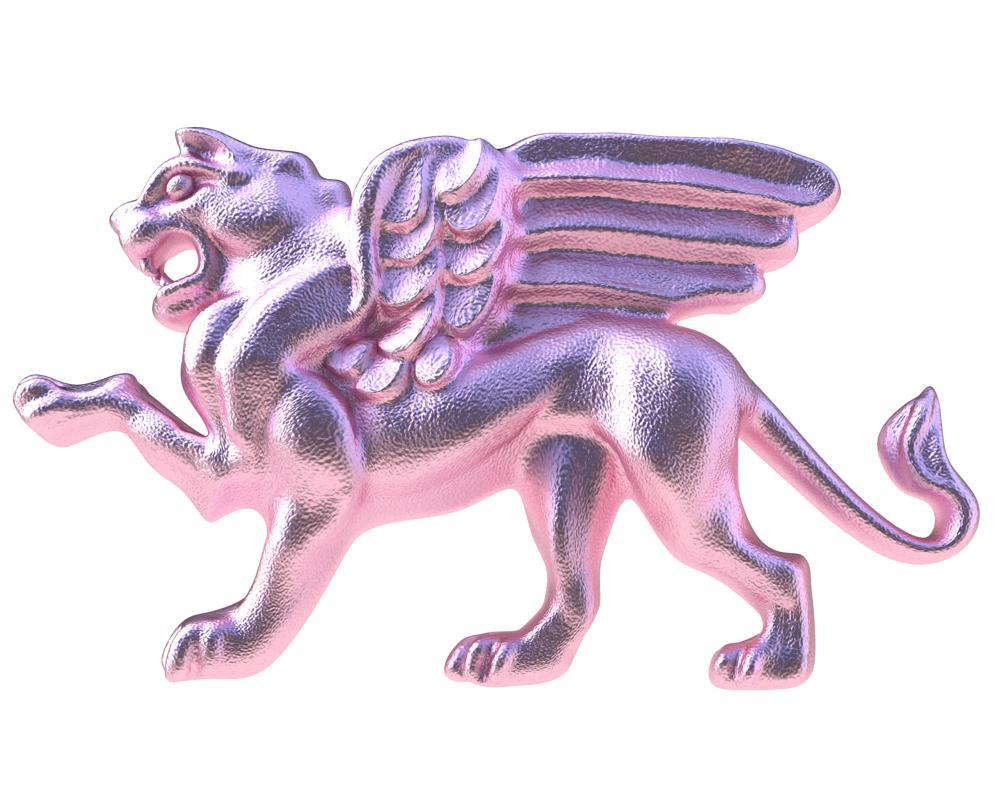 18 Karat Pink Gold Winged Griffin Cufflinks In New Condition For Sale In New York, NY