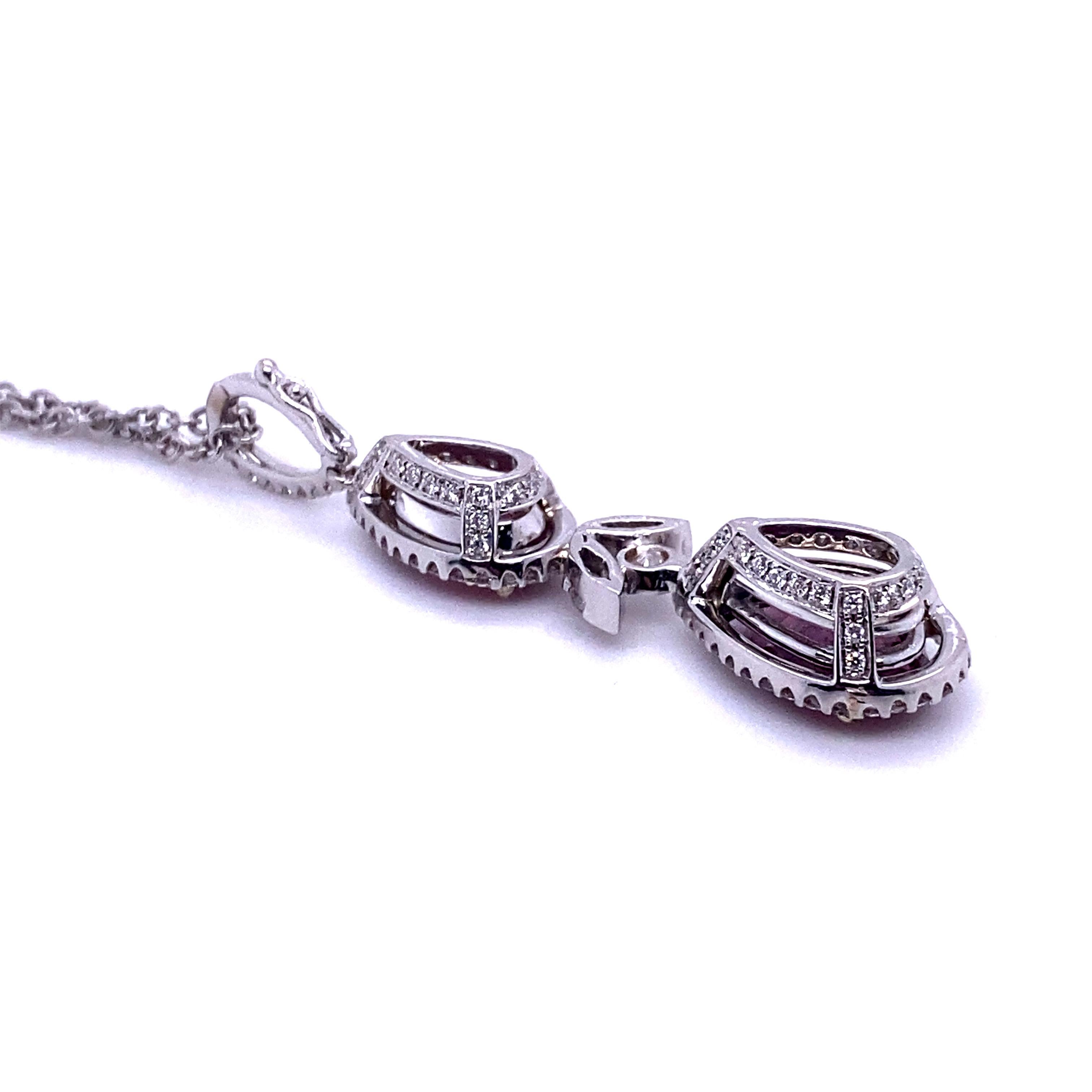 Collar de Turmalina Rosa de 14 Kilates con Diamantes en Nuevo estado para la venta en Los Angeles, CA