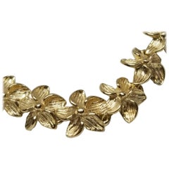 14 Karat "Plumeria" Flower Bracelet